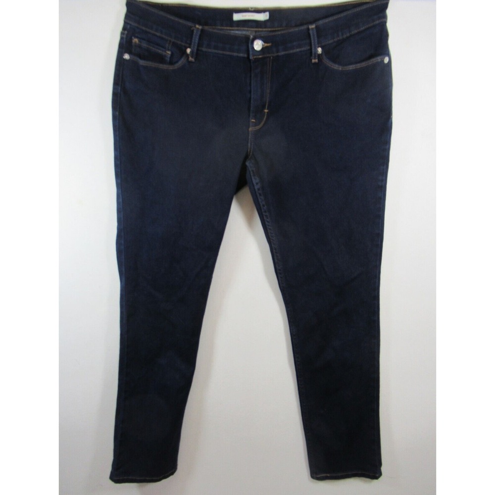 Levis 524 Skinny Jeans Junior Size 15 Blue Dark Wash Stretch